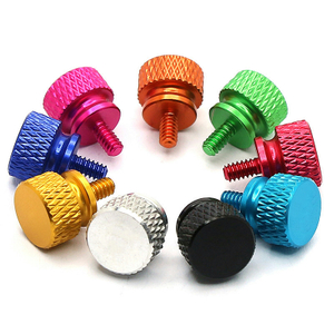 Color case hand screw computer cabinet aluminum alloy screw with coarse teeth,Anodized Aluminum thumb screw with 6-32 thread